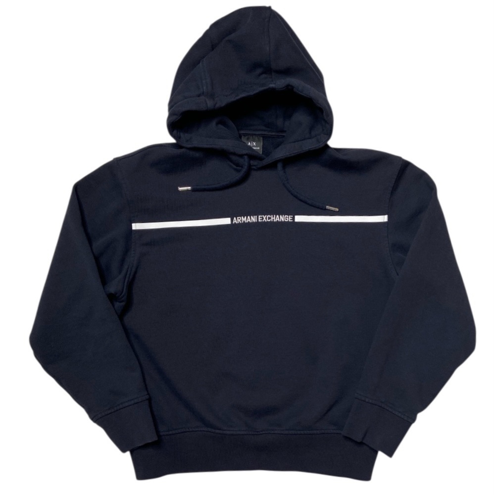 Armani Exchange Chest Stripe Logo Hoodie Size Small - Picture 2 of 12